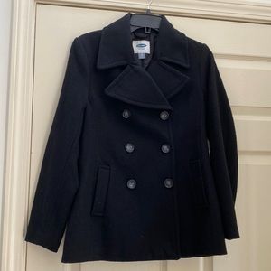 Black wool peacoat. Barely used. Fully lined in good condition.